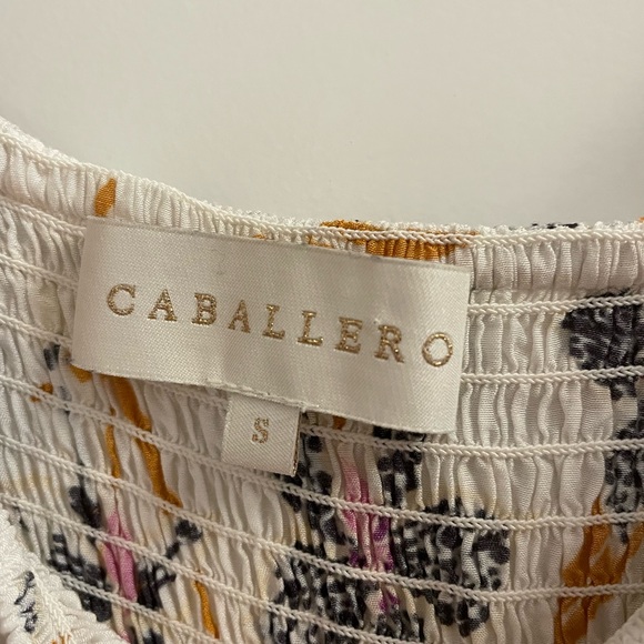 Caballero Floral Dress Smock Top Flutter Sleeve Anthropologie Small - Picture 4 of 4